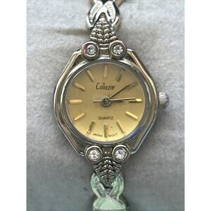 Collezio Gold Tone Women’s Stretch Band Watch